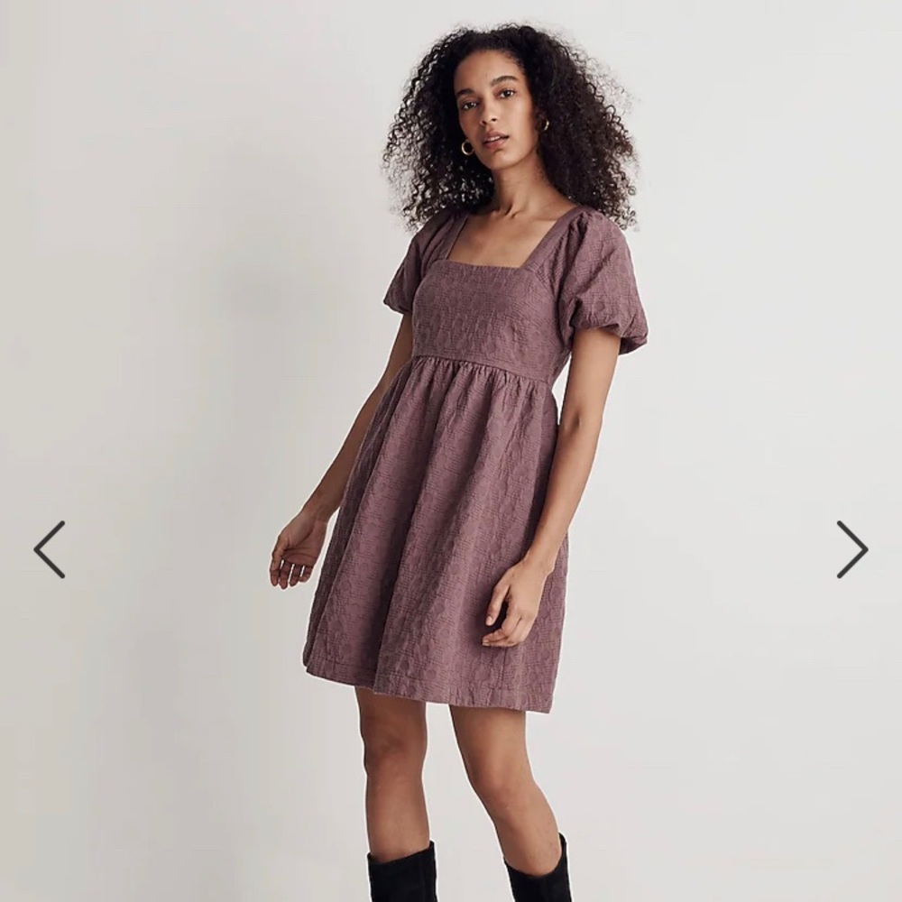 Madewell mauve purple peplum babydoll dress